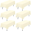 Showgeous 60x102 Inch Beige Rectangle Tablecloth 6 Pack Fit 6FT Table by Showgeous
