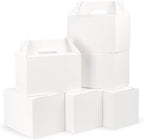 TryDrem 30 Pack Large Gable Boxes with Handles, 9x6x6 Inch Spacious Capacity Party Favor Boxes, White Treat Box for Gifts, Bread, Cookies, Lunch, Bakery, Wedding, Birthday, Picnic by TryDrem