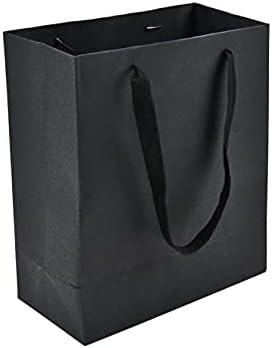 HUAPRINT Black Medium Gift Bags with Handles, 30 Pack, 10x4.5x11 IN by HUAPRINT