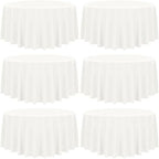 YMHPRIDE 6 Pack Round Tablecloth Ivory Tablecloths 90 Inch Polyester Round Table Cloth,Ivory Tablecloth Round 90 inch Washable Fabric Table Covers for Wedding,Party,Dining,Banquet by YMHPRIDE