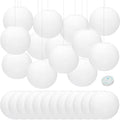 24 Packs White Paper Lanterns 12 Inch Chinese Japanese Hanging Paper Lanterns Lamp Round with Clear Fishing Line DIY Table Centerpiece Decoration for Wedding Birthday Party Baby Shower Indoor Outdoor by MOTOTO