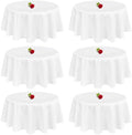 Showgeous 70 Inch White Round Tablecloths, Polyester Table Covers by Showgeous