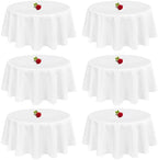 Showgeous 70 Inch White Round Tablecloths, Polyester Table Covers by Showgeous