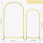Gold Metal Arch Backdrop Stand 2 Set 7.2FT, 6FT Wedding Arch Stand Arched Door Frame for Birthday Party Baby Shower Ceremony Indoor Outdoor Celebration Decor (7.2FT, 6FT) - Image 2
