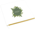 Andaz Press Personalized Wedding Guestbook with Gold Accents, Foliage Wreath White Guest Sign in Guest Registry 120 Pages 8.5 X 8.5 Memories Book for DIY, Scrapbook, Photo Album by AndazPress