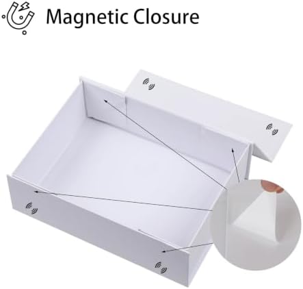 iloMAOZX White Gift Box, 9.5x7x3 Inch Gift Boxes for Presents & Packaging - Image 3