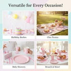 Nihaoya 700PC Pink Disposable Paper Plate set Party Supplies for 100 - Image 4