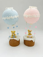 Hot air balloon with baby bear - Cake topper decoration for birthday, baby shower, centerpieces - Boy & Girl - Party decoration - Image 2