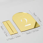 Gold Mirror Arch Table Numbers for Wedding, 25 Pack 5x7" Gold Mirror Arch Acrylic Signs with Stand Acrylic Table Numbers 1-25, Perfect for Wedding Reception - Image 3