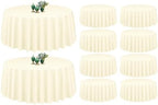 Showgeous 90 Inch Beige Round Tablecloths, Polyester Table Covers by Showgeous
