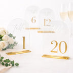 Wedding Table Numbers 1-20, Reception, 5.5" x 7" Clear Acrylic Arch Signs - Image 2