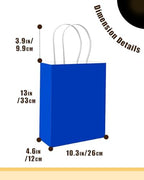 qiqee 100PCS Gift Bag with Handles Bulk Diamond Blue Paper Bags Multiple Uses (13''x5 x10 inch Large Size) - Image 5