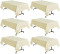 sancua 6 Pack Beige Tablecloths 60x102 Inch for 6 Feet Rectangle Tables by sancua
