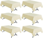 sancua 6 Pack Beige Tablecloths 60x102 Inch for 6 Feet Rectangle Tables by sancua