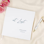 Andaz Press Personalized Wedding Guestbook with Gold Accents, Dusty Blue at Last White Guest Sign in Guest Registry 120 Pages 8.5 X 8.5 Memories Book for DIY, Scrapbook, Photo Album - Image 2
