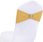 Gold Chair Sashes for Wedding 50 PackSpandex Gold Sashes for Chairs Covers Stretch Chair Sashes Band with Heart Buckle Slider Wedding Sashes Bows for Banquet Party Decorations by Unknown
