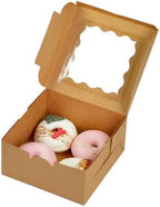 Bakepacker Cookie Boxes With Window, Brown, 6x6x3 inches, 100pcs - Image 3