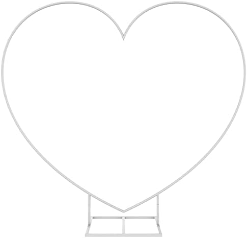 LANGXUN Large Size Metal Balloon Arch Kit, Wedding Heart Arch Stand, Love Balloon Column Arch Frame for Wedding, Bridal, Valentine's Day, Engagement and Birthday Party Supplies (White) by LANGXUN