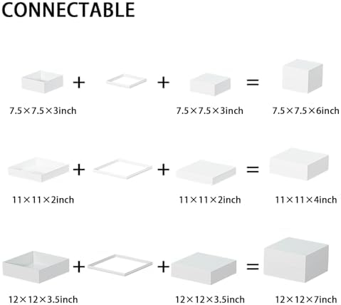 6 Pcs White Acrylic Boxes for Display as Buffet Risers and Stands, Food Risers for Party, Table, Stands, including 12", 12", 11", 11", 7.5", 7.5" (MAX, 6Pcs, White) - Image 2