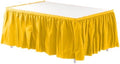 Exquisite Yellow Table Skirt 24 Pack - Disposable Plastic Table Skirts for Rectangle Tables 6ft 8ft & Round Tables - 29in x 14ft Self-Adhesive Strip - Birthday Wedding Gender Reveal Decor by Exquisite