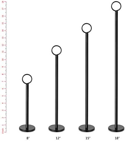 New Star Foodservice Ring-Clip Table Number Holder / Place Card Stand, 12 Inch, Black Finish, Set of 12 (Pack of 2) - Image 3