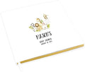 Andaz Press Personalized Baby Shower Guestbook with Gold Accents, Baby Safari Animals Custom Name, Date, White Guest Sign in Registry 120 Pages 8.5 X 8.5 Memories Book for DIY, Scrapbook, Photo Album by AndazPress