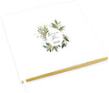 Andaz Press Personalized Wedding Guestbook with Gold Accents, Glitter Gold Greenery Design White Guest Sign in Guest Registry 120 Pages 8.5 X 8.5 Memories Book for DIY, Scrapbook, Photo Album by AndazPress