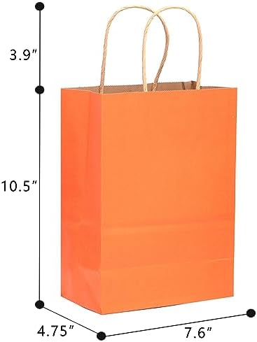 qiqee 64-Packs Paper Bags with Handles Bulk 7.6"x4.75"x10.5" Medium Gift Bags 16 Different Senior Color Bags Multiple Uses（Medium Size） - Image 5