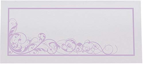 Scribble Vintage Swirl Place Cards, Lavender, Set of 60, Pre-cut and Scored - Image 3