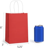 BagDream Gift Bags with Handles 5.25x3x8 Inch Bright Red 100 Pack Bulk - Image 2