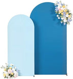 Gradient Blue Arch Backdrop Cover 7.2FT 6FT Wedding Arch Covers Set of 2 Double-Color Arch Covers Stretchy Backdrop Spandex Fitted Fabric Backdrops for Party Baby Shower Birthday Decoration - Image 7
