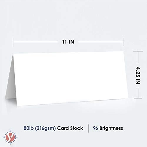 Vertical Fold Tent Cards - 4.25 x 11 Inch Heavyweight White Card Stock Paper - for Birthday, Wedding, Holiday, Anniversary Invitations, and All Occasions - Bulk Pack of 100 Cards Per Pack - Image 5
