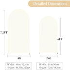 Ivory Arch Backdrop Cover Set of 2 Cream Arch Cover 7.2 and 6ft Wedding Arch Cover Stretchy Backdrop - Image 5
