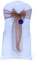 MDS Pack of 100 Organza Chair Sashes for Wedding & Event Décor – Coffee by MDS