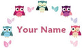 Oliver's Labels Premium Name Wall Decals - Matte Finish Personalized Wall Art for Kids' Rooms & Nurseries (Owls) by Oliver%27s+Labels