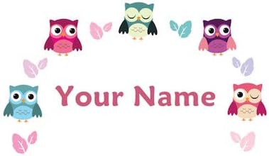 Oliver's Labels Premium Name Wall Decals - Matte Finish Personalized Wall Art for Kids' Rooms & Nurseries (Owls) by Oliver%27s+Labels