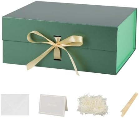 Large Gift Boxes with Lids 5 Pcs 13X11X5.3 In Green Magnetic Gift Box Large by Unknown