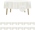 Fokitut 12 Pack Waterproof Round Tablecloth, 70 Inch, Stain Resistant and Wrinkle Polyester Table Cloth, Fabric Table Cover for Kitchen Dining, Wedding, Party, Holiday Dinner-Ivory by BalsaCircle