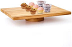Rectangular Wood Cake Stand, Rustic Square Cake Dessert Display Platter, Tall Tierd Footed Cake Plate, Large Charcuterie Board, Wedding Birthday Party Holiday Christmas Essentials 17 x 11.8 x 2.8 Inch by Kazozobi