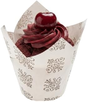 Restaurantware 2 oz Paper Tulip Vintage Floral Tall Baking Cup, 200 Pack by Restaurantware