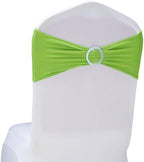 50 Stretch Spandex Light Green Chair Sashes for Wedding Chair Bows Bands with Slider Buckles Fitting Party Feast Banquet Restaurant Event Bridal Baby Shower Decoration by SINSSOWL