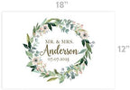 Andaz Press Custom Personalized Disposable Paper Placemats, 12 x 18 Inch, Set of 25, Mr & Mrs Floral Peach Wreath, Tableware, Dining, Tabletop, Table Setting for Wedding, Bridal Shower - Image 3