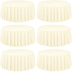 Showgeous 90 Inch Beige Round Tablecloths, Polyester Table Covers by Showgeous