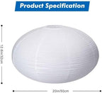 White Paper Lantern, 20-inch Flat Round Lamp Shade - Image 4