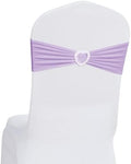 Pack of 120 Spandex Chair Sashes Bows Stretch Chair Cover Band with Buckle Slider Universal Elastic Chair Ties for Wedding Banquet Party Event Decoration (Lavender) by Howhic