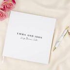Andaz Press Personalized Wedding Guestbook with Gold Accents, Minimal Font White Guest Sign in Guest Registry 120 Pages 8.5 X 8.5 Memories Book for DIY, Scrapbook, Photo Album - Image 2