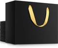 EUSOAR Black Gift Bags with Handles, 25pcs 16"x6"x12" Thank You Large Paper Gift Bags Bulk, Merchandise Retail Shopping Wrap Paper Business Birthday Party Favor Wedding Bridal Treat Bags by EUSOAR