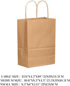 qiqee 100-Packs Brown Paper Gift Bags with Handles Bulk Assorted Sizes(33pcs Large 13", 33pcs Medium 11", 34pcs Small 8") - Image 4