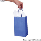 DjinnGlory 100 Pack Small Navy Nautic Blue Paper Gift Bags with Handles Bulk Set for Graduations, Small Business, Birthday Party Treats, 9x5.5x3.15 Inch - Image 7