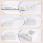80 Pack White 6x6x3 Bakery Boxes with Window, for Treats and Pastries - Image 3